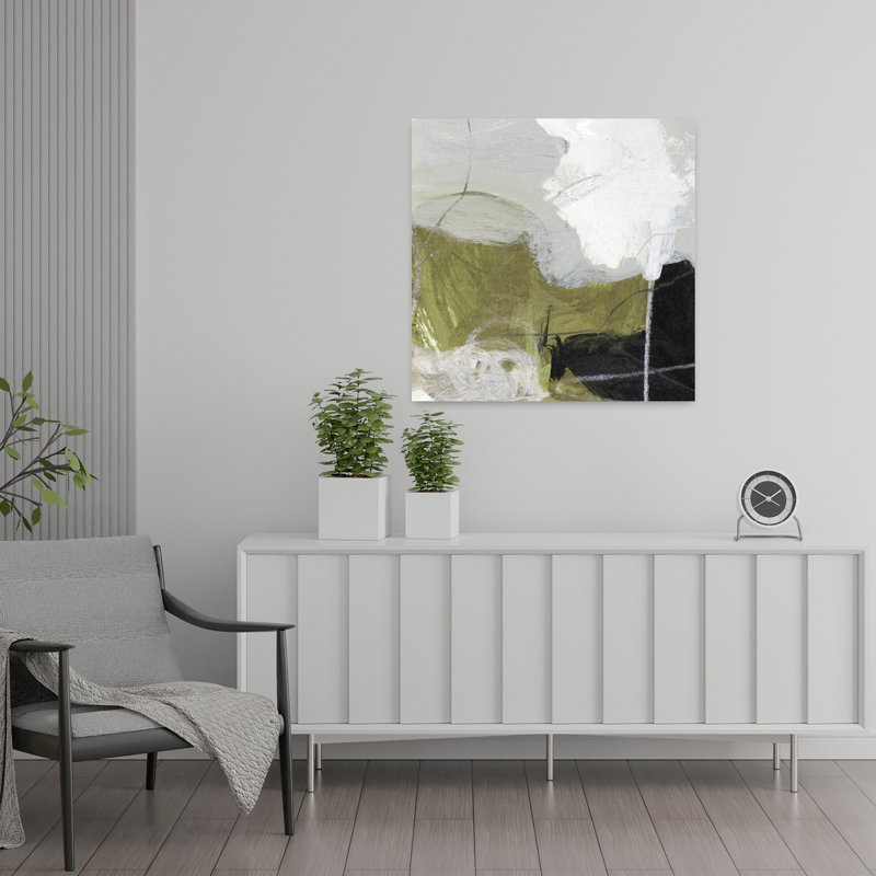 Distance, art mural abstrait contemporain, H 24 po x l 24 po