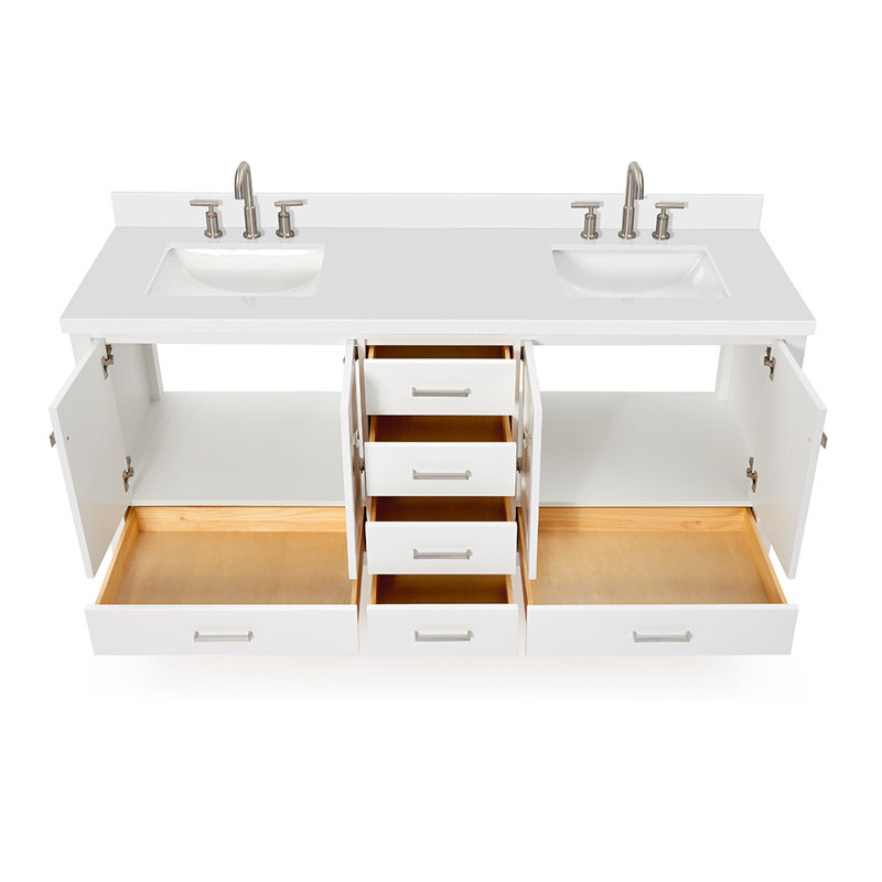 Ensemble de meuble-lavabo double 73 po Cambridge, Blanc