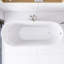69 po X 30 po Baignoire de trempage autoportante en acrylique blanc brillant avec bonde réversible en chrome