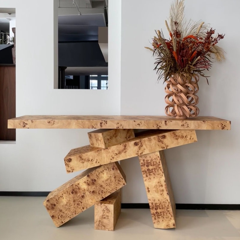 Modern style solid wood console table