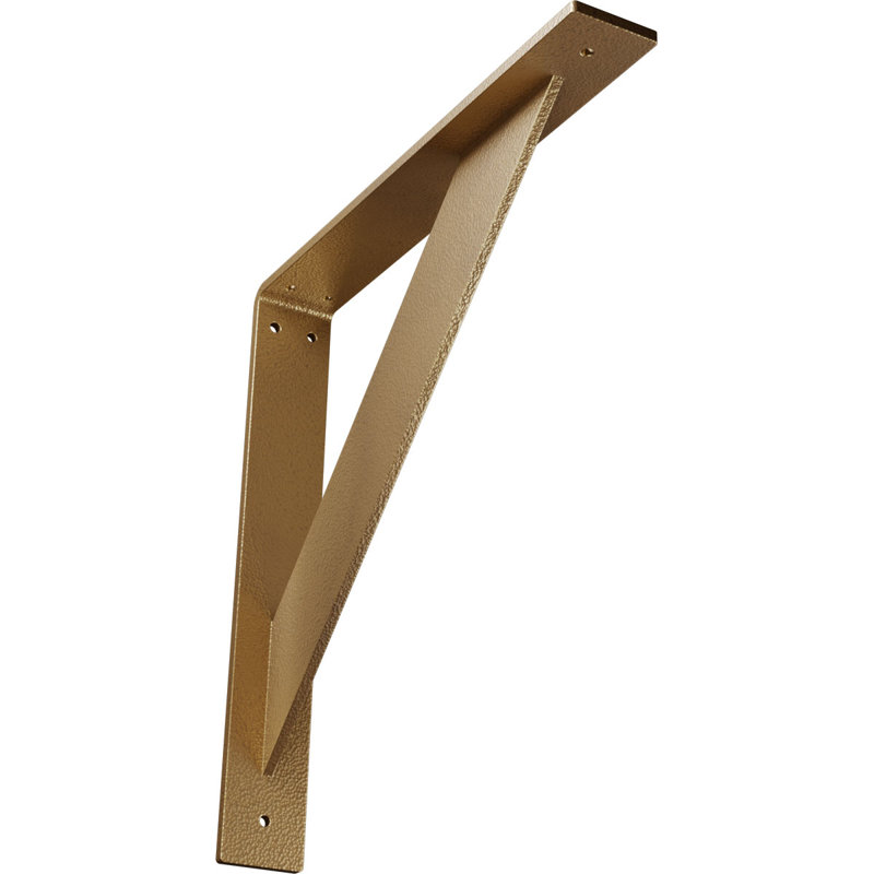 Support traditionnel en acier, H 14 po x l 2 po x P 14 po, Or martelé
