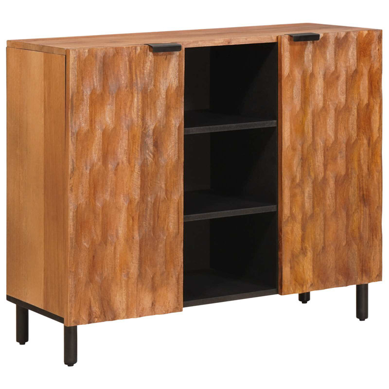 90cm Sideboard, Black/Acacia Brown 