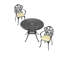 Mobilier de patio en fonte d'aluminium avec coussins - Finition noire 2 supports-815150733