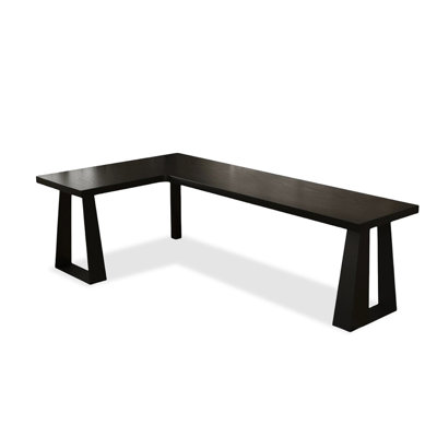 Black L-Shaped Solid Wood desk