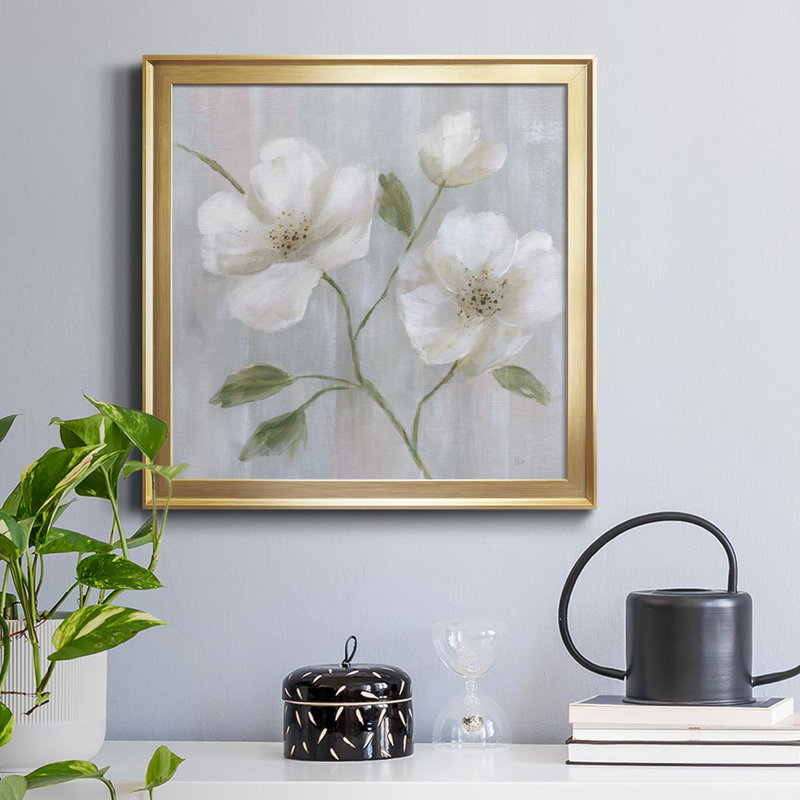 Garden Dreams II - Peinture sur toile encadrée, H 17,5 po x l 17,5 po x P 1,5 po, Or
