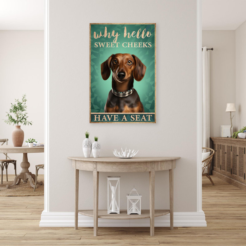 «Dachshund Have A Seat On», reproduction sur toile, H 20 po x l 16 po x P 1,25 po