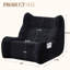 Canapé relax surdimensionné en chenille de 102 cm de large avec accoudoirs, pouf noir