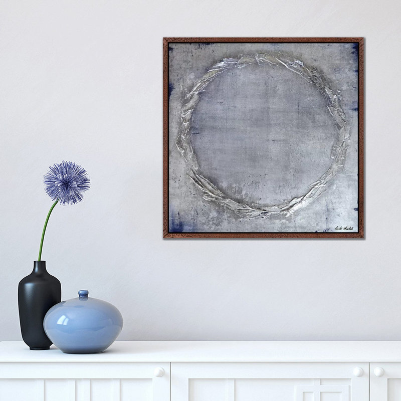 Honour by Linda Charles - Painting on Canvas, Classic Brown Wood Floater Framed, 45.72cm H x 45.72cm W x 3.81cm D