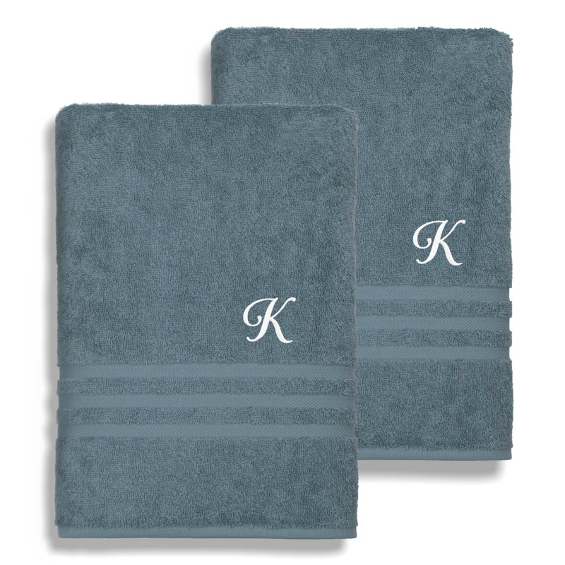Ensemble de serviettes de bain 1 pièce en coton turc Denzi, bleu, K