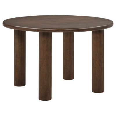Faulkner 48-Inch Round Dining Table with Cylindrical Legs, Seats 4, Brown Oak