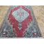 Tapis décoratif en laine noué à la main de conception unique noué à la main rouge 3 pi 10 po x 5 pi 9 po Corentin