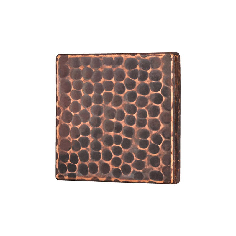 3" x 3" Hammered Copper Tile - Quantity 8