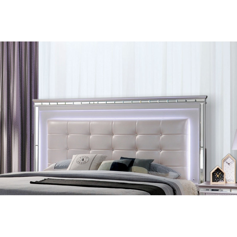 Lit plateforme tapissier avec rangement Merauke, Grand