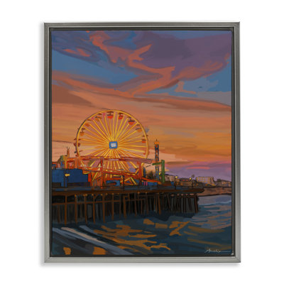 Cadre flottant Santa Monica, coucher de soleil, conception par Amelia Noyes