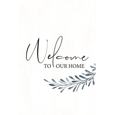 Welcome To Our Home Leafy Stem - Wrapped Canvas Print