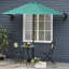 Aarun 3(m) Half Parasol with Crank Handle for Balcony Garden Green