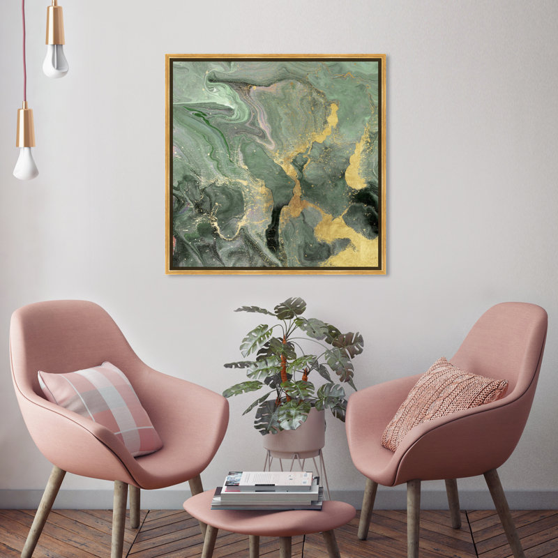 «Jade Cosmos», reproduction d'impression sur toile, Encadrement doré, H 24 po x l 24 po