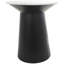 Table d'appoint d'appoint géométrique en marbre blanc avec base en bois noir