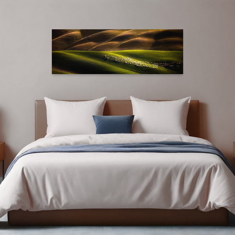 Sunlit Rolling Pastures by Peter Svoboda MQEP - Wrapped Canvas Panoramic Print, 40.64 cm H x 121.92 cm W