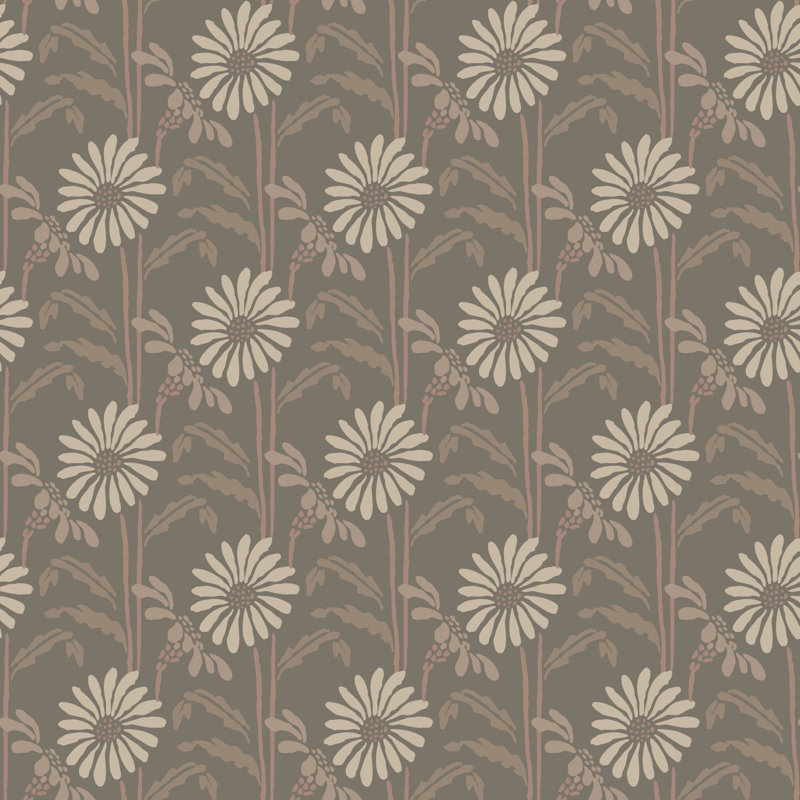 Woodland Bloom - Floral Wallpaper, Umber, Non-pasted, Paper