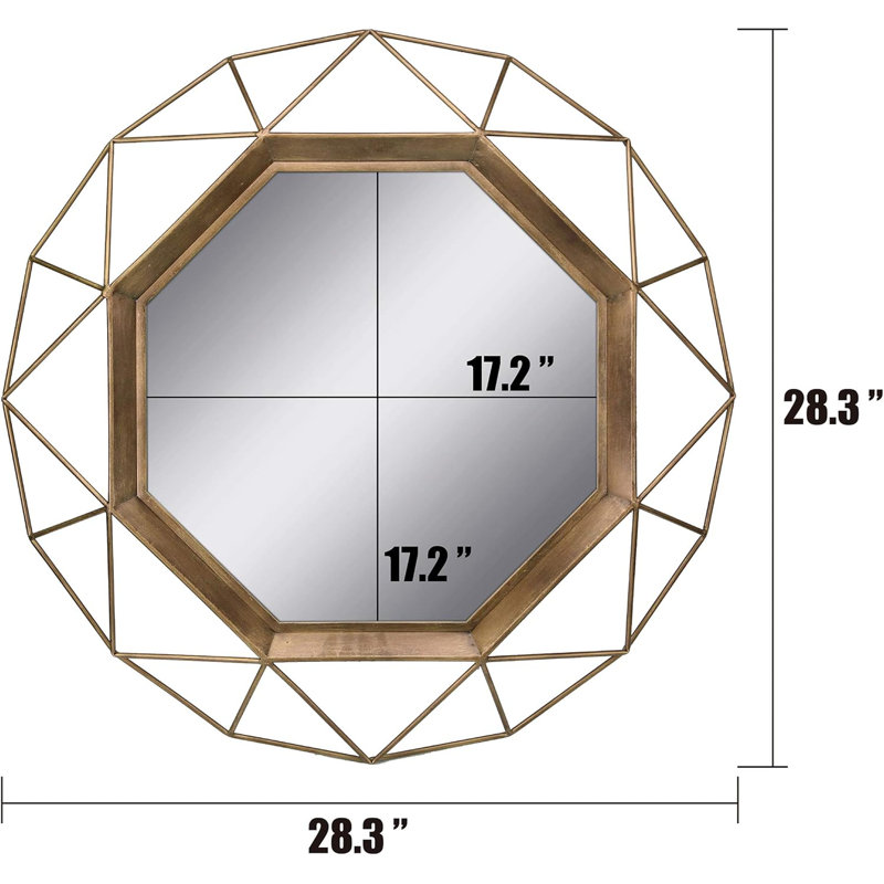 Metal Round Mirror, Gold