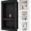 Niche de douche prête pour le carreau, organisateur à deux tablettes, niche carrée encastrée au mur, niche de rangement scellée à savon moderne pour la salle de bain