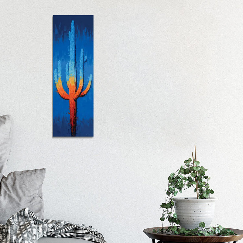 Blue Jazz Fusion 1 Piece Wrapped Canvas Panoramic Painting, 30.48 cm H x 91.44 cm W x 1.91 cm D