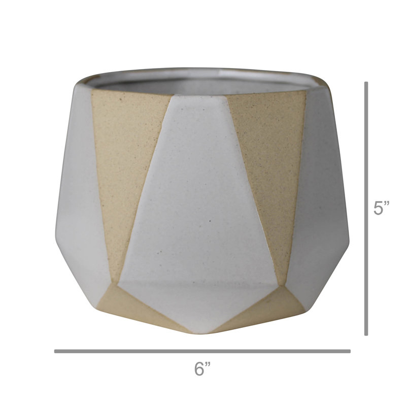 Geometric Shapes Cachepot, White