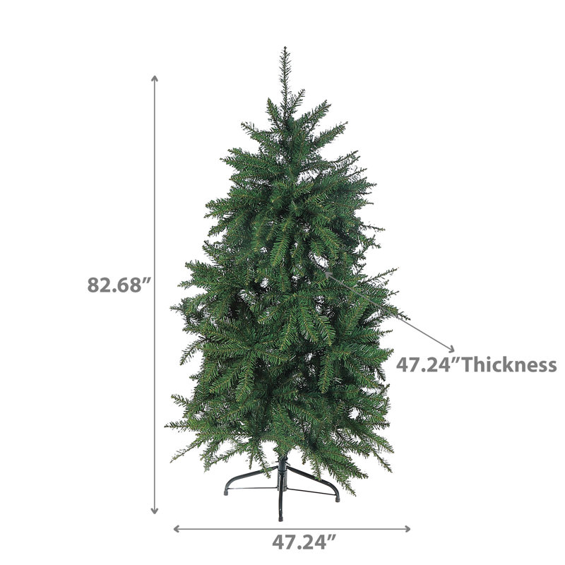 Arbre de Noël épinette vert en PVC 800 pointes normales avec support en métal, 7'