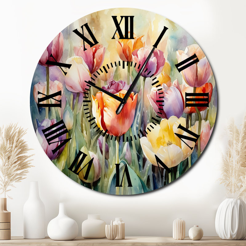 Horloge murale Garden Of Tulips, Surdimensionné