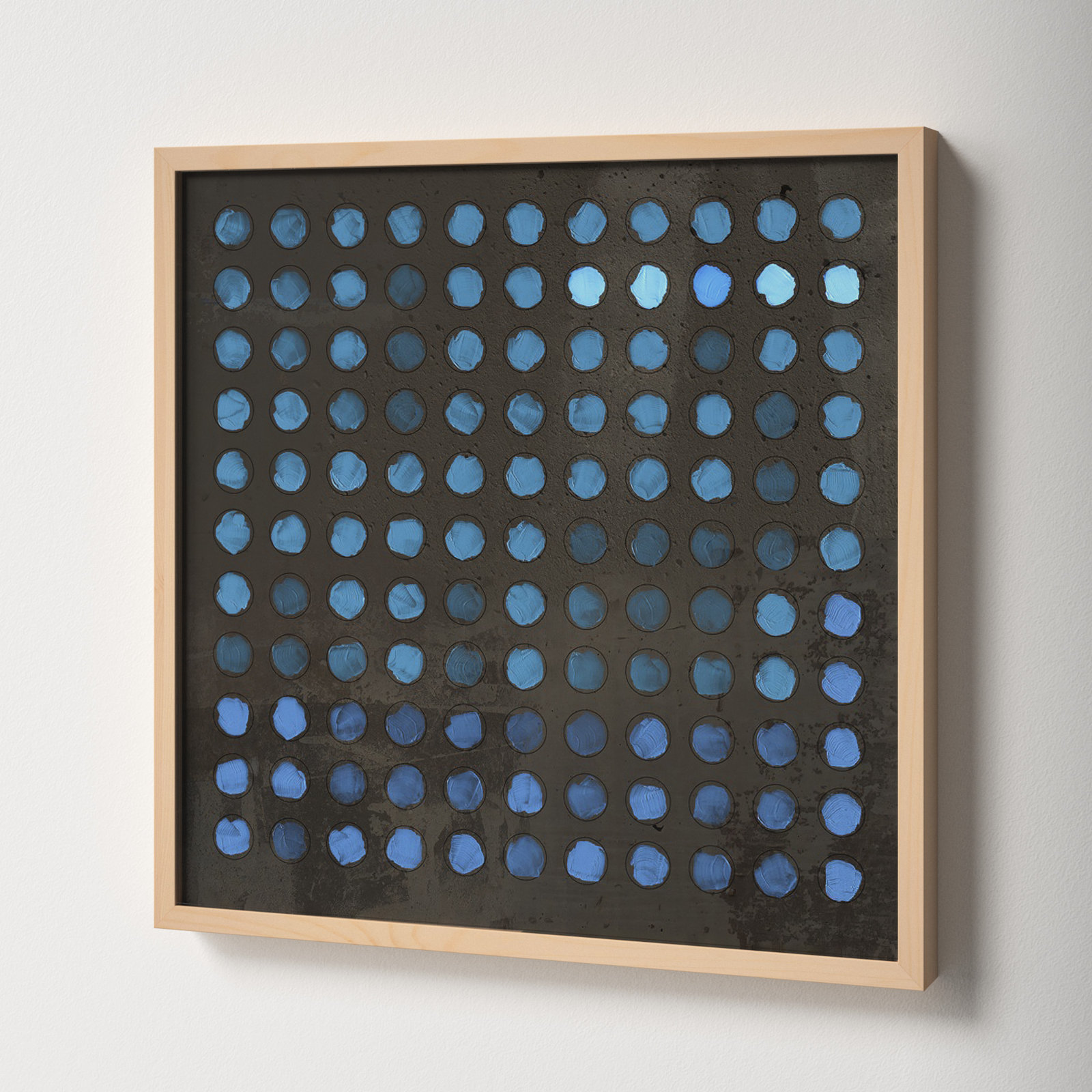 Squared Circles 5 by Jacques Pilon, 24" H x 24" W x 1.25" D, Brown