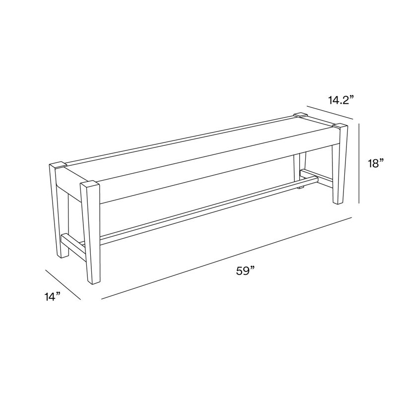 Masaya Upholstered Dining Bench, Natural/Serena