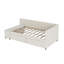 Lit plateforme simple tapissier en forme de L avec tiroirs de rangement, structure de lit d'angle peu encombrante pour la chambre à coucher, beige-1015393845