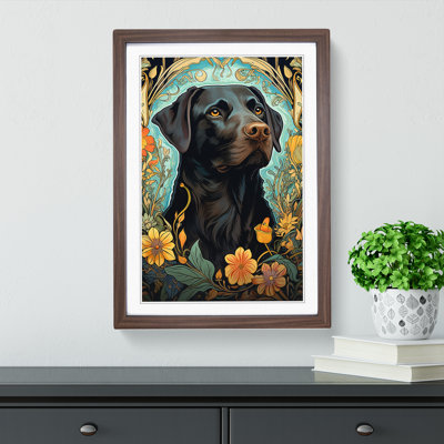 Labrador Retriever Nouveau No.2 - Single Picture Frame Print on Wood