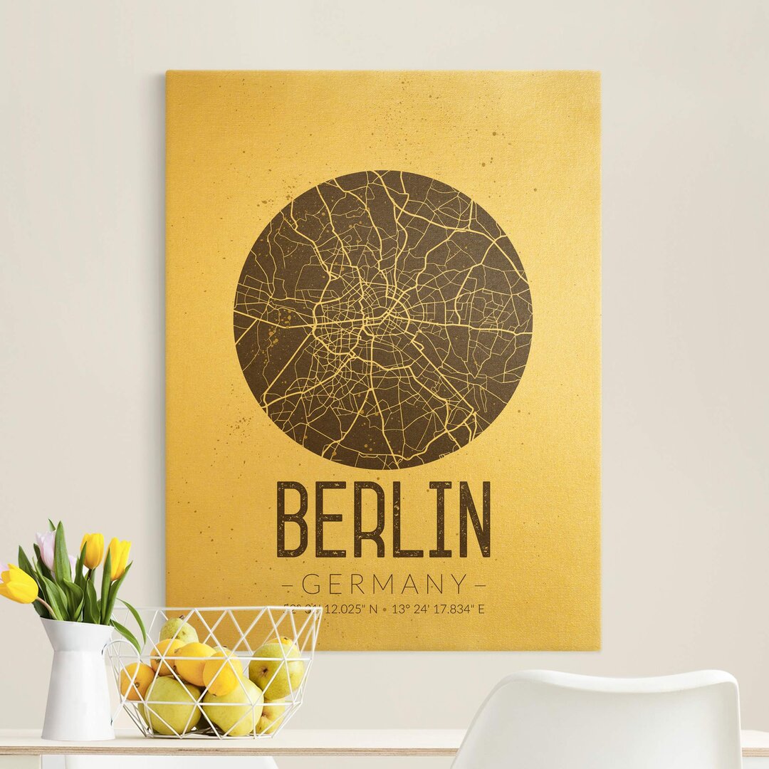 Leinwandbild Stadtplan von Berlin