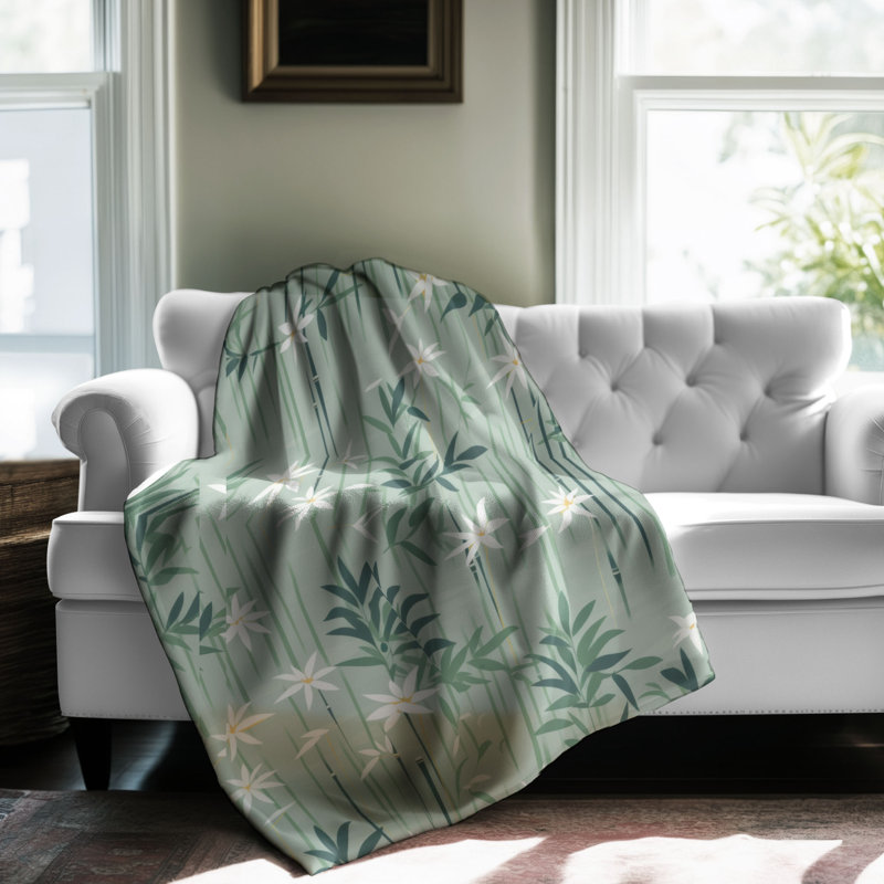Texture de bambou - couverture en sherpa de qualité supérieure 1 pièce, L 80 po x l 60 po