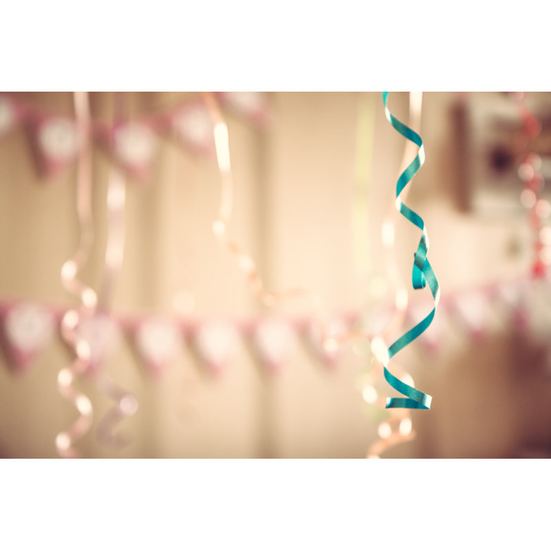 Birthday Party Ribbons by Splendens - Wrapped Canvas Print, 30cm H x 46cm W