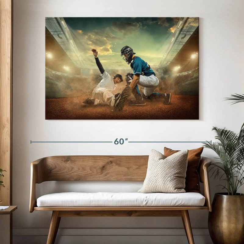 Sireci Baseball Action, 34" H x 51" W