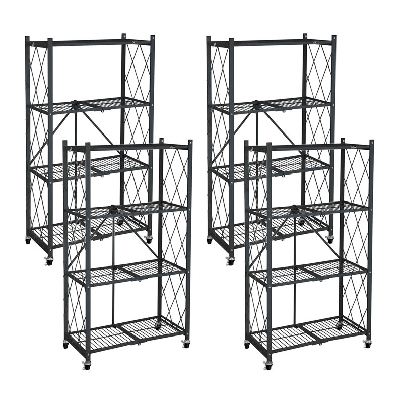 4 Tier Heavy Duty Storage Rack w/ Set of 4 Magnetic Wire Shelf Liners