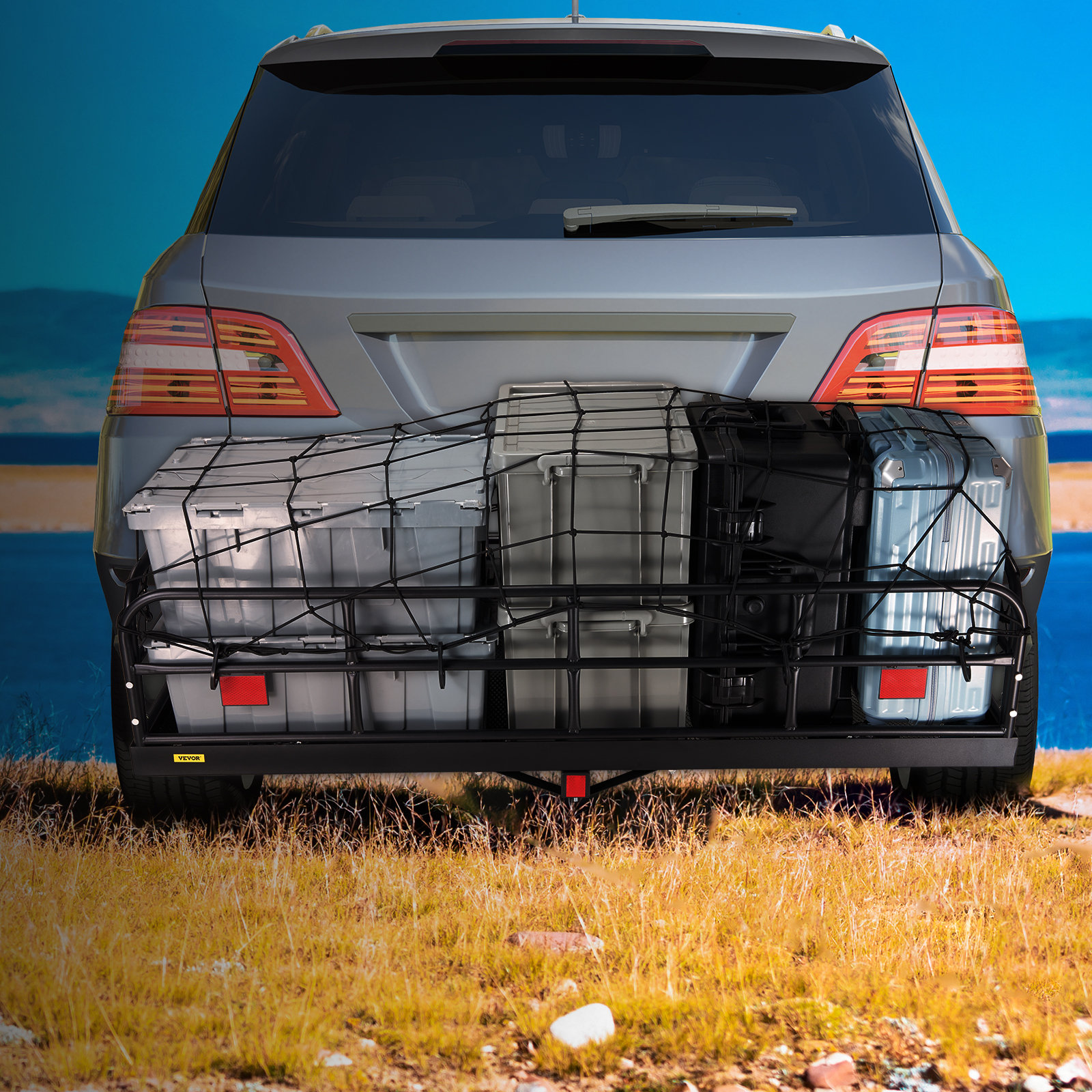 Arlmont & Co. Hitch Cargo Carrier, 60 x 24 x 14 in Folding Trailer