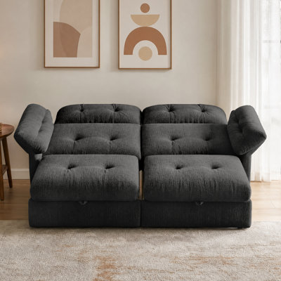 81" Queen Size Sofa Bed, Loveseat Sleeper Sofa with Pull Out Bed
