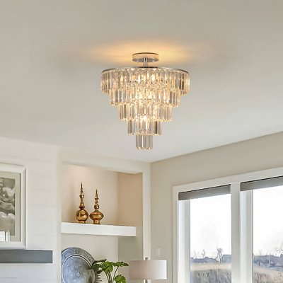 Grand lustre en cristal de couleur chrome blanc, lustre de style moderne, salle à manger, salon, chambre à coucher (sans ampoule)