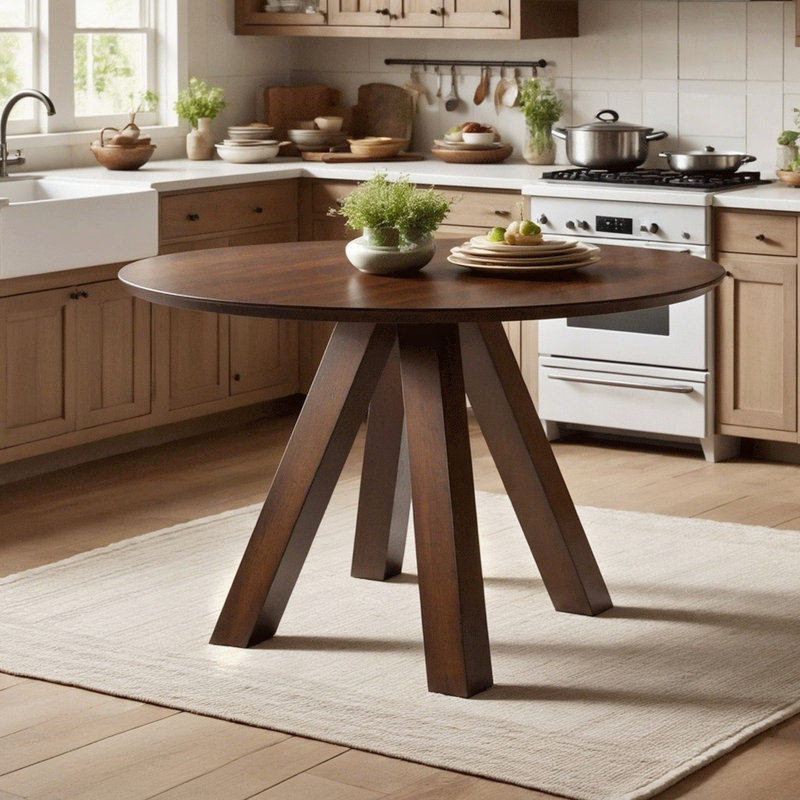 Table de salle à manger ronde en bois