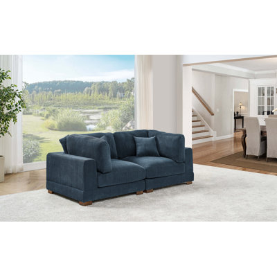 Annalissa 80" Square Arm Loveseat by Wade Logan