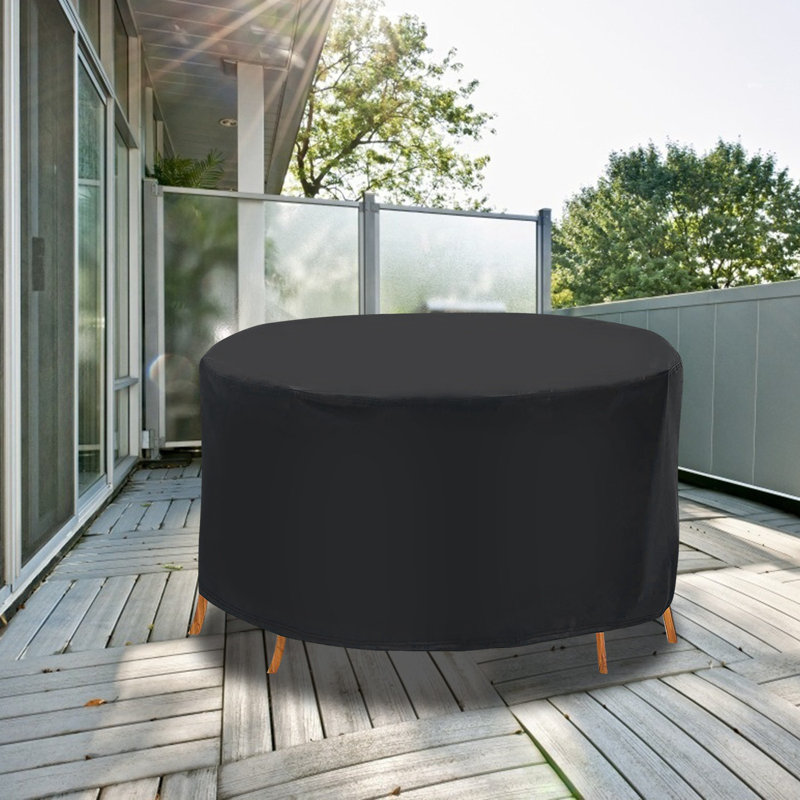 Ensemble de housse de table d'extérieur 73x43in résistant aux rayons UV pour 4 petites chaises rondes