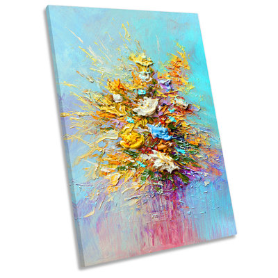 X7963 Floral Flowers Vase Repro - Wrapped Canvas Painting
