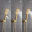 Système de douche mural complet à pression équilibrée noir mat avec valve brute-61379442