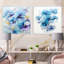 Bleu et mauve Blossum Harmony Pansies Bouquet - Ensemble de 2 collages carrés-1636716573-1636716562