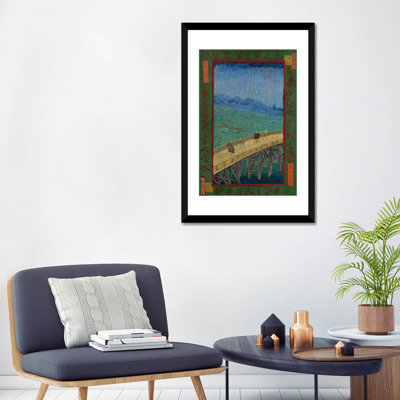 «Japonerie: The Bridge In The Rain» (Après Hiroshige), Paris, 1887 par Vincent Van Gogh - reproduction d'art sur toile