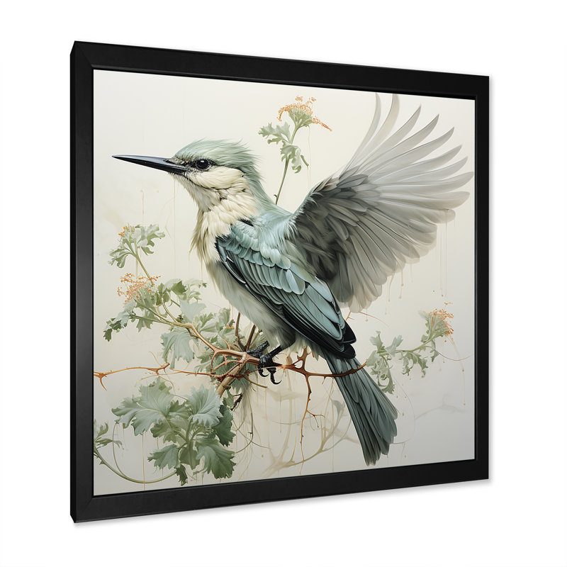 «Hummingbird Jade Journey 1 - Hummingbird», reproduction d'art sur toile encadrée, Cadre simple noir